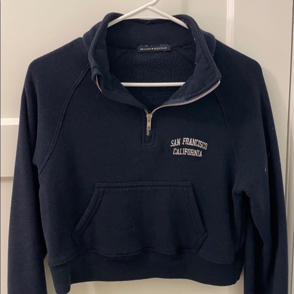 Brandy Melville cropped quarter zip sweatshirt